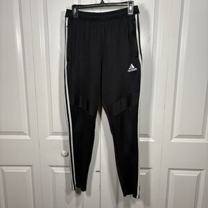 Adidas Joggers Mens M Black White Striped Athletic Pants Track Athleisure Sport